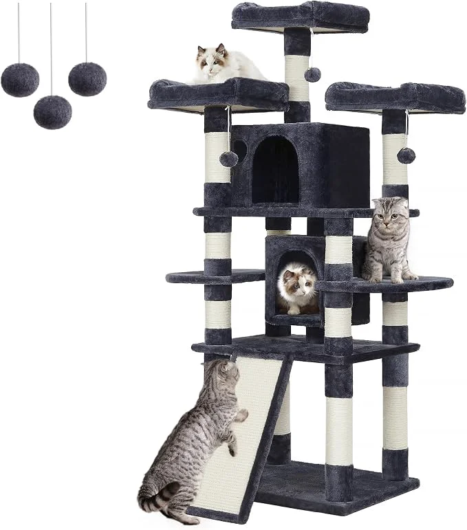 Soft Feandrea 67 Inches Multi-Level Cat Tree Clean