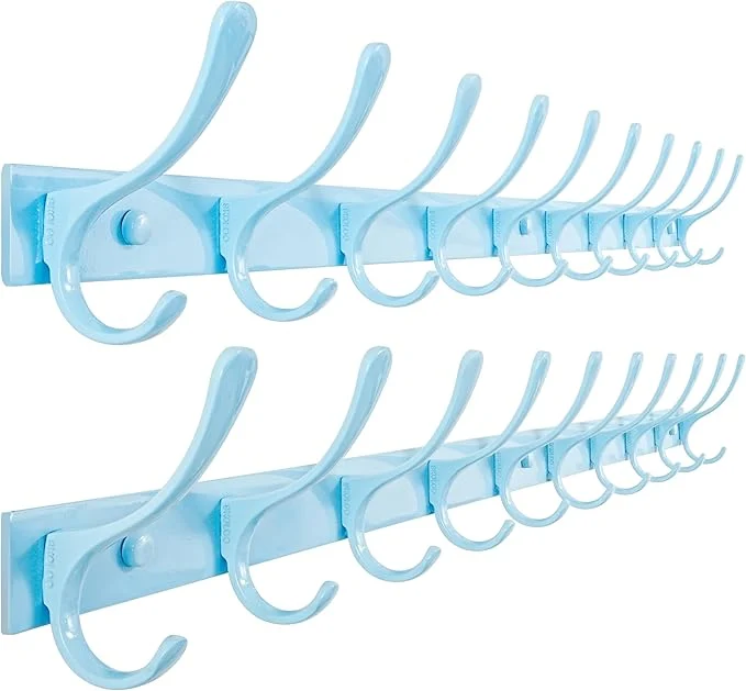 Casual SKOLOO Coat Rack Wall Mounted - 10 Hooks Pack of 2 Heavy Duty Stainless Steel Metal Coat Hanger Sturdy Wall Hooks for Hanging Coats Jacket Clothes Hat BlueAbout ThisOverview Refined