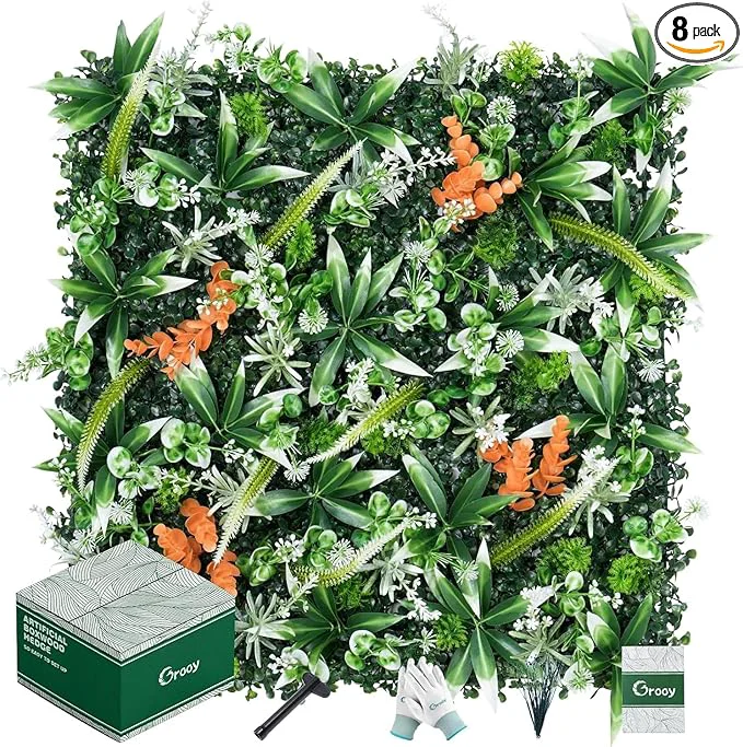 Breathable 20 X20 Artificial Boxwood Panels 8PCS Grass Wall Hedge Panels UV-Protected Greenery Privacy Hedge Screen Grass Backdrop Wall for Indoor Outdoor Patio Balcony Party Garden Fence DecorAbout ThisOverview Prestigious