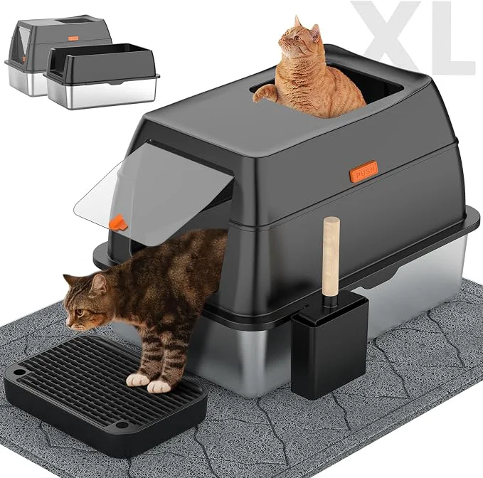 Convenient Stainless Steel Litter Box Organic