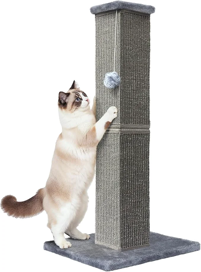 Carefully Designed Cat Scratching Post 32 Inch for Indoor Large Cats and Kitten Nature Sisal Tall High-End