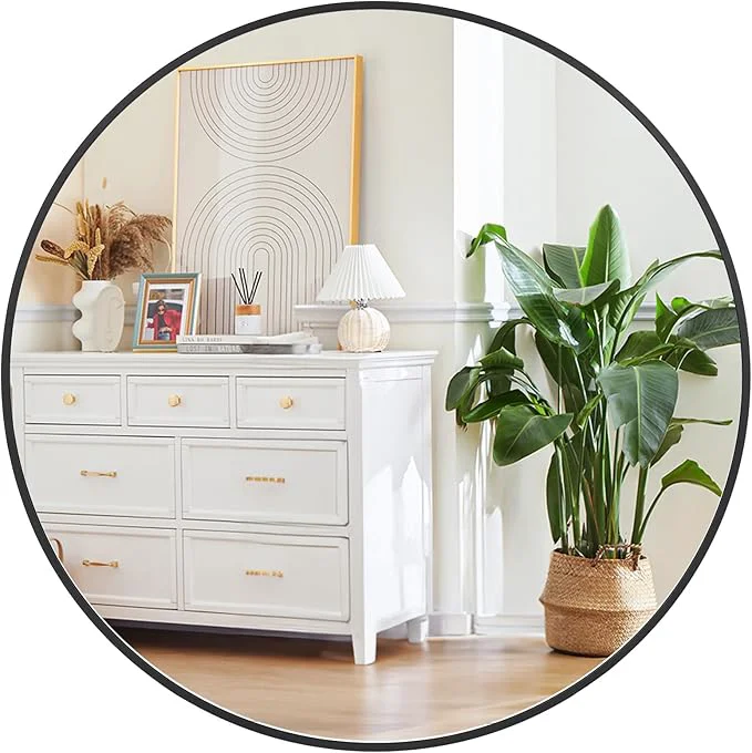 Functional 36 in Round Mirror for Wall Black Metal Frame Circle Mirror Round Bathroom Mirror for Wall Decor Mirror for Entryway Vanity Bedroom Easy to InstallAbout ThisOverview Next-Generation