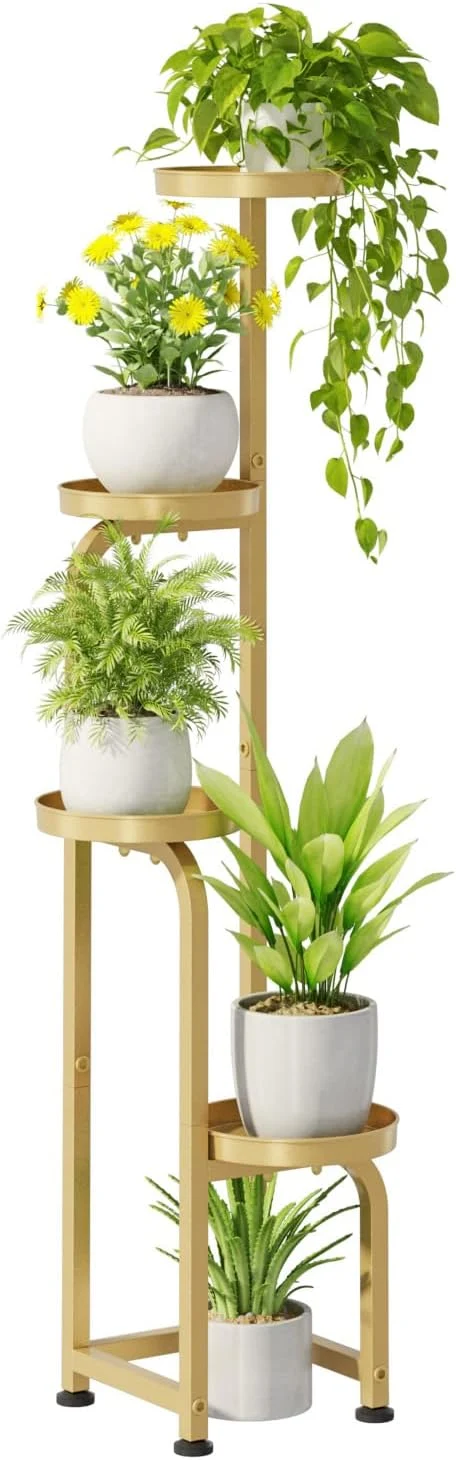 Recyclable Bamworld Corner Plant Stand Indoor Outdoor Tall Metal Flower Pot Stands for Multiple Plants 4 Tier Gold Heavy Duty Plant Shelf for Patio Garden Balcony Living Room Bedroom Patent Design About ThisOverview Advanced