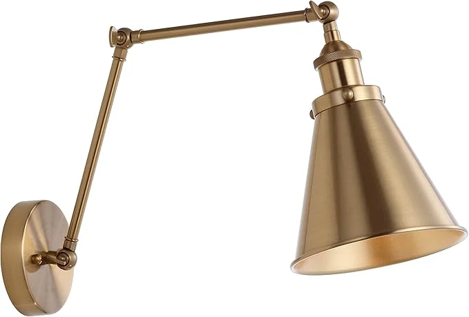 Natural JONATHAN Y JYL7461A Rover 7 Farmhouse Industrial Adjustable Arm Metal LED Wall Sconce Rustic Bohemian 2700K LED 4W Bulb for Entryway Lobby Kitchen Bathroom Bedroom Living Room Hallway Brass GoldAbout ThisOverview Lightweight
