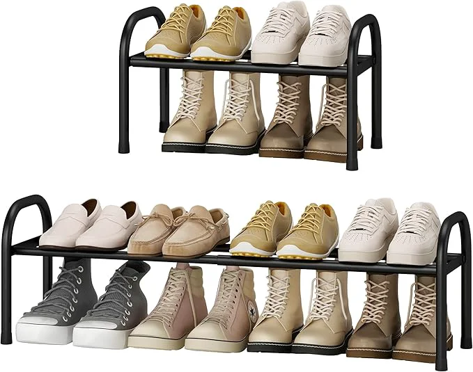 Consistent STO STO Expandable Shoe Organizer 1-Tier Metal Shoe Rack for Closet Up to 8 Pairs Adjustable Storage for Front Door Entrance Standing Organizer for Entryway BlackAbout ThisOverview Luxury