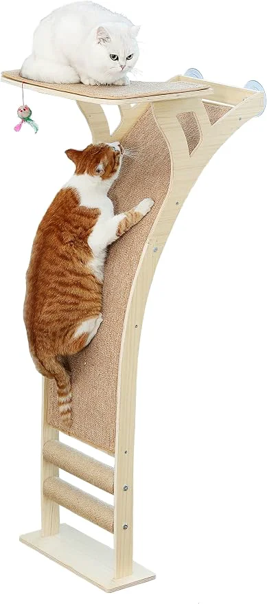 Responsible Cat Window Perch with Scratcher Ramp Wood Kitty Bed Professional