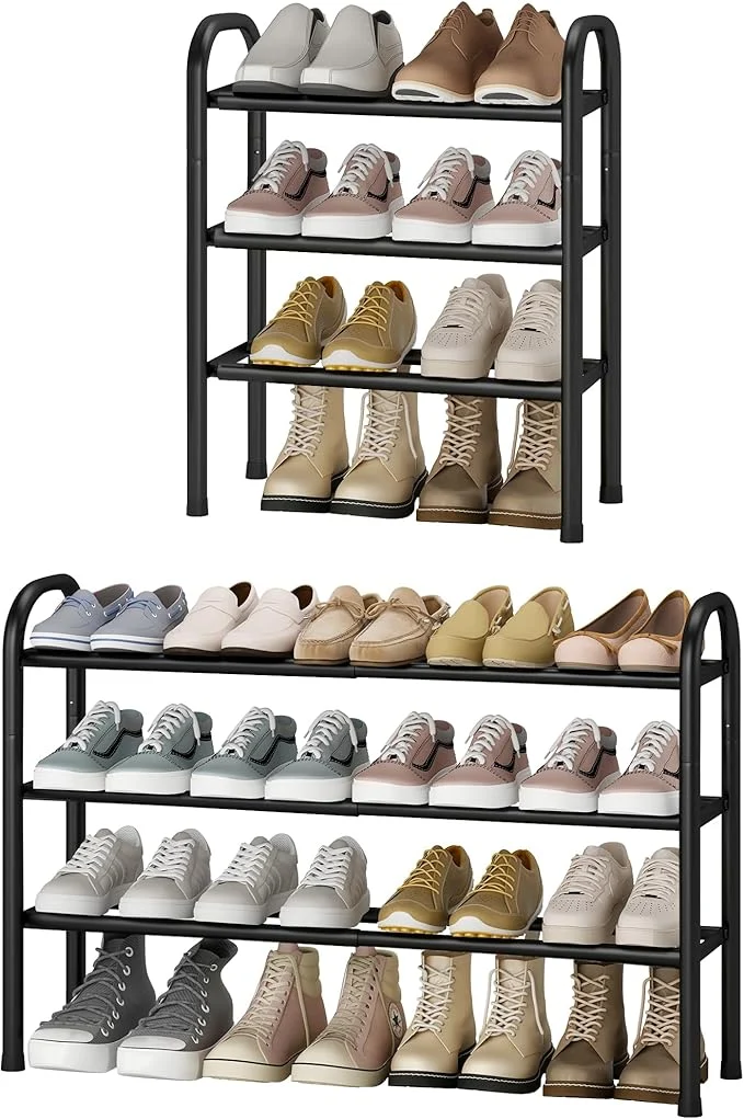 Quality STO STO Expandable Shoe Rack 3-Tier Metal Small Shoe Rack for Closet Up to 16 Pairs Adjustable Shoe Racks Storage for Front Door Entrance Standing Shoe Rack Organizer for Entryway BlackAbout ThisOverview Eco-Friendly