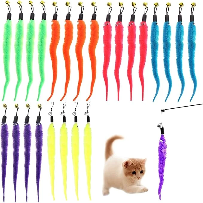 Exceptional 24 PCS Cat Worm Toy Teaser Sophisticated