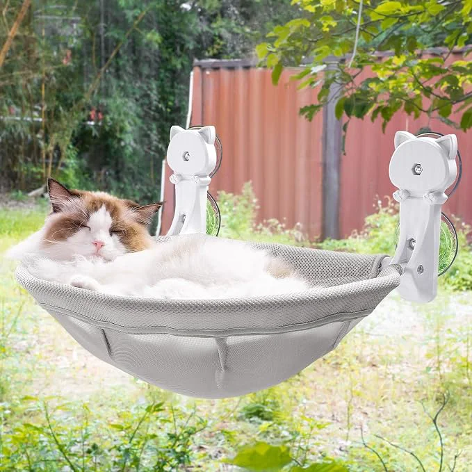 Clean Cat Window Perch Cordless Foldable Stable Cat Beds- Breathable Cat Window Artisan