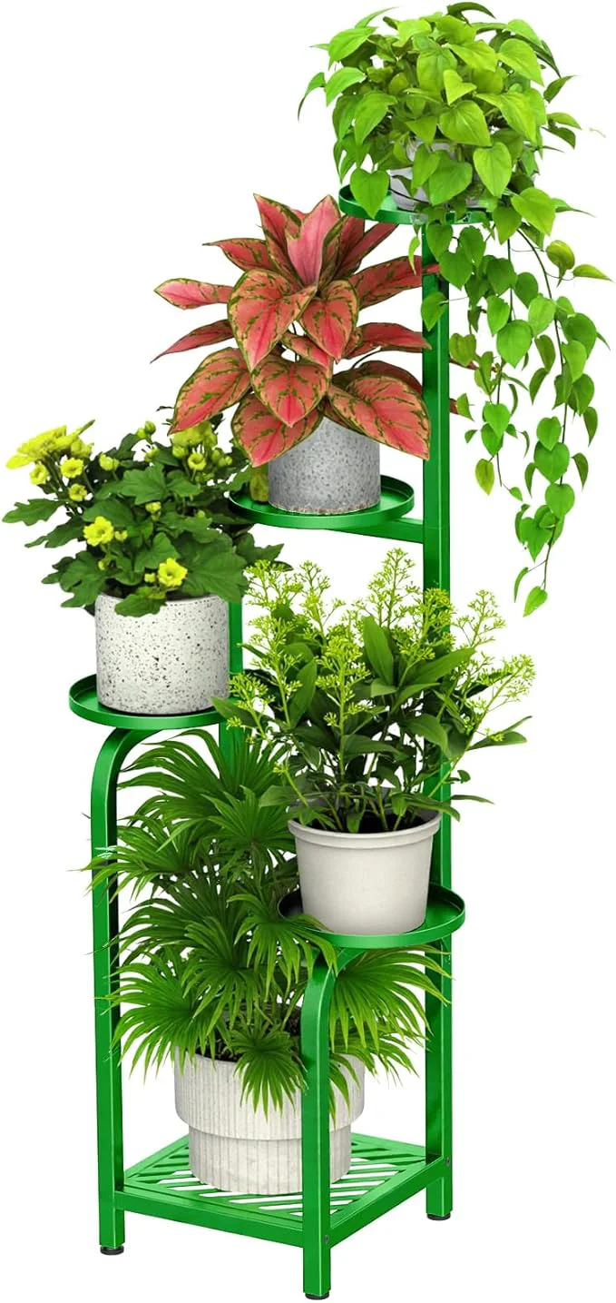 Dependable TOSKING 5 Tier Tall Plant Stand Indoor Outdoor Heavy Duty Corner Shelf for Plants Christmas Home Decor Space Saving 3.9FT Metal Flower Pot Stand for Balcony Garden Living Room Patio Green 47in About ThisOverview Fashionable