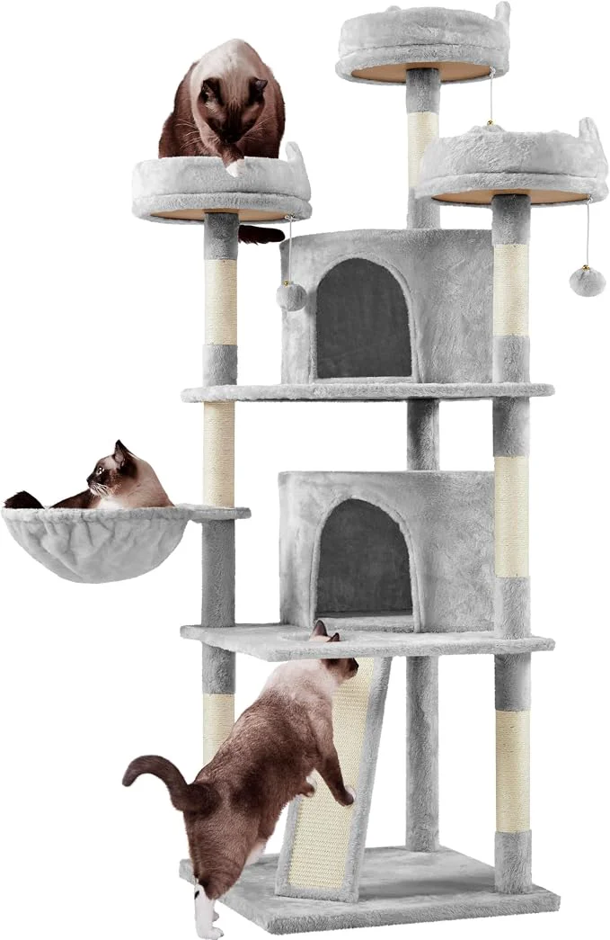 Minimalist Yaheetech 68.5in Cat Tree for Large Cats Large Condo Stable Pet Play House Secure