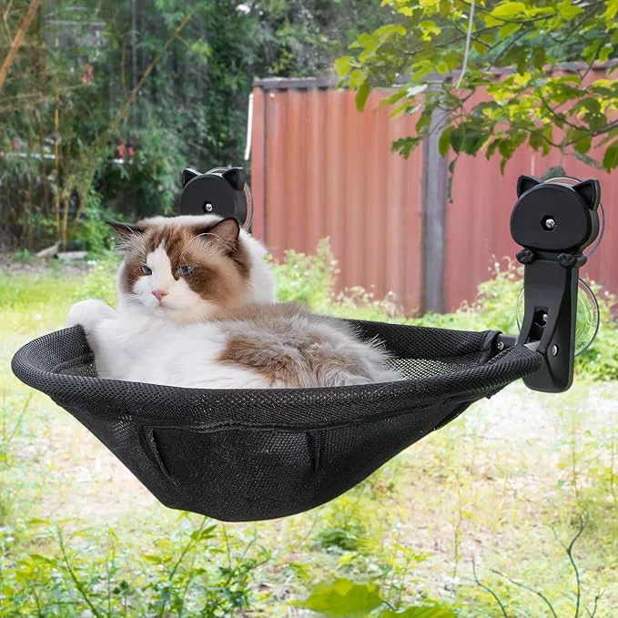 Durable Cat Window Perch Cordless Foldable Stable Cat Beds- Breathable Cat Window Pure