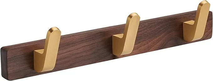 Solid SARIHOSY Wall Mounted Coat Rack Multi Hook Hangers Entryway Hanging Coat Rack Metal Wood Coat Rail with 3 Hooks，Walnut Wood zinc Alloy Bedroom Bathroom Foyer Living Room Metal Household ItemsAbout ThisOverview Exceptional