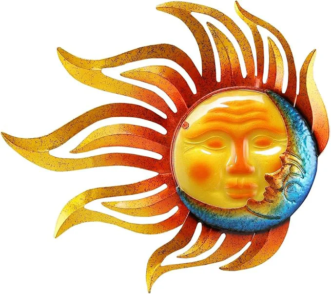 Flexible Metal Sun Wall Decor Outdoor Garden Fence Art Sun Moon Wall Art Hanging Lndoor Living Room Yard Home Wall SculptureAbout This Comfortable