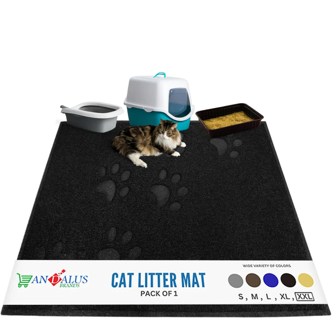 Crafted Andalus Jumbo Cat Litter Mat – Waterproof Non-Slip Easy-Clean 47x35 in Andalus Brands Environmentally Friendly
