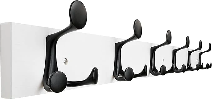 Selected SKOLOO 39-Inch White Wood Coat Rack Wall Mount with 6 Triple Hooks - I for Family Entrances Classrooms and Pet Supplies Storage - Coat Hooks for WallAbout ThisOverview Sustainable