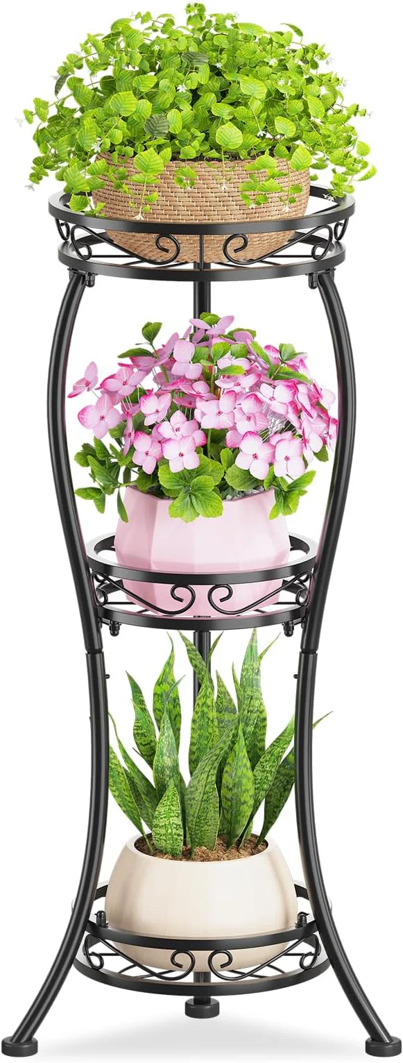 Proven KMOTASUO 3 Tier Tall Metal Plant Stand 33 Inch Plant Stands Indoor Outdoor Rustproof Iron Flower Pot Holder Display Rack for Corner Patio Garden Balcony Living Room Black About ThisOverview Smart