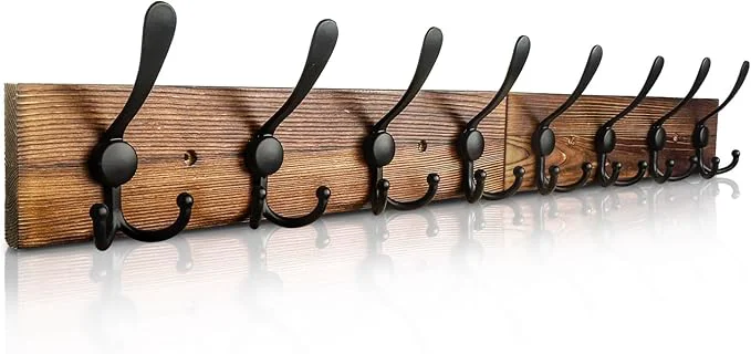 Professional Coat Rack Wall Mount 31.5'' Coat Hanger Wall Mount Burnt Brown Coat Hooks for Wall Rustic Towel Racks for Bathroom Living Room Coat Hat ClothAbout ThisOverview Elite