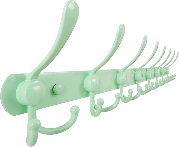 Environmentally Friendly Dseap Coat Rack Wall Mount - 29.5 Long 8-Tri-Hooks Heavy Duty Coat Hanger Rail Wall Hooks for Hanging Coats Hats Clothing Clothes Purse Mudroom Entryway GreenAbout ThisOverview World-Class