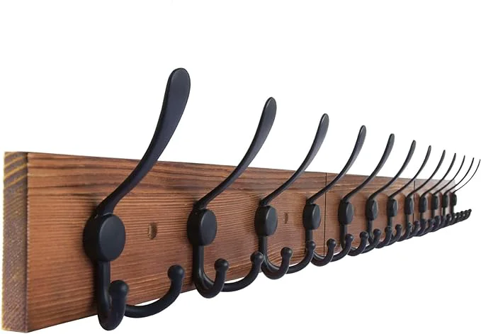 Specialty Wall Mount Coat Rack 47.3'' Burnt Brown Hanger - Rustic Towel Rack for Bathroom Living Room - Hooks for Coats Hats ClothesAbout ThisOverview Lightweight