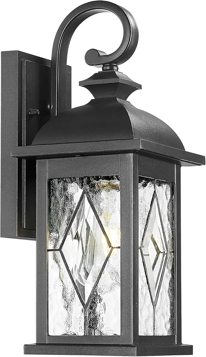 Convenient Porch Lights Outdoor 21 Inch Large Outdoor Wall Lights with Clear Water Ripple Glass Aluminum Waterproof and E26 SocketAbout ThisOverview Clean