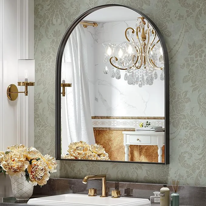 High-Grade Brightify Arched Mirror Arched Wall Mirror 32 x 40 Inch Black Arch Mirror Metal Frame Black Bathroom Mirror Arched Top Bathroom Vanity Mirror for Living Room Bedroom Mantel Entryway HallwaysAbout ThisOverview Classic