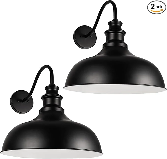 Certified Barn Light Outdoor 20 Inch Dome Exterior Light Fixture Outside for House Farmhouse Outdoor Wall Mount Light in Black Finish for Porch Entryway Garage Streetway RZ015 BK-2PACKAbout ThisOverview Crafted