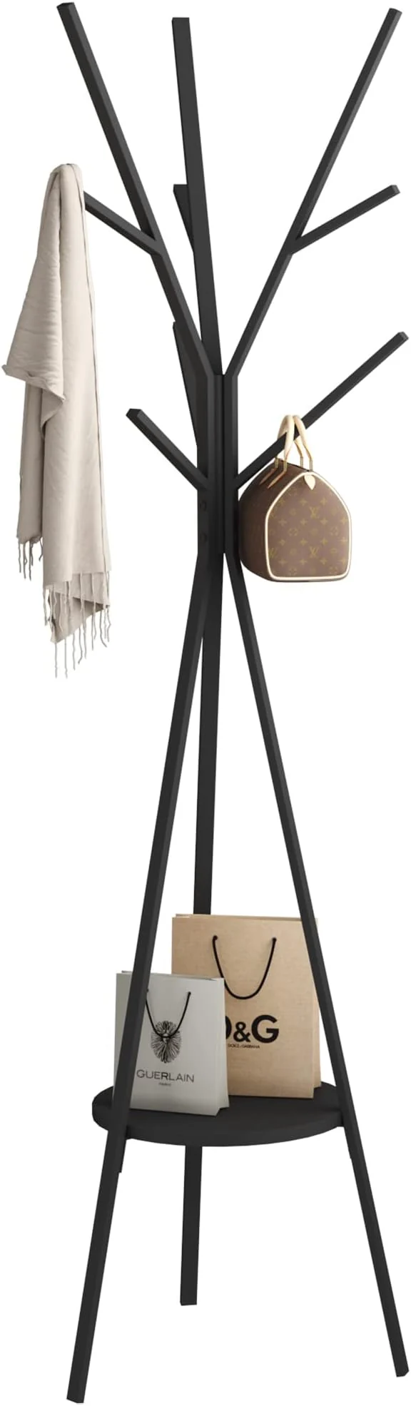 Selected Coat Rack Hat Stand Standing Display Hall Tree Metal Hat Hanger Garment Storage Holder with 9 Hooks for Clothes Hats and Scarves in Black 17.72 Wx17.72 Dx70.87 H Black About ThisOverview High-Performance