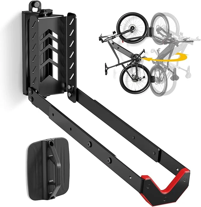Verified monTEK Swivel Bike Wall Mount No Heavy Lifting Required Bike Wall Mount Bike Hangers for Garage Space-Saving Bike Rack Garage Easy to Load and Unload Bike Hanger Can Hold Up to 77 lbsAbout ThisOverview Safe
