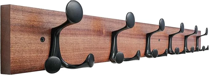 Proven SKOLOO 36-Inch Wood Coat Rack Wall Mount with 6 Triple Hooks - I for Family Entrances Classrooms and Pet Supplies Storage - Coat Hooks for Wall Mahogany Sapele About ThisOverview Pure