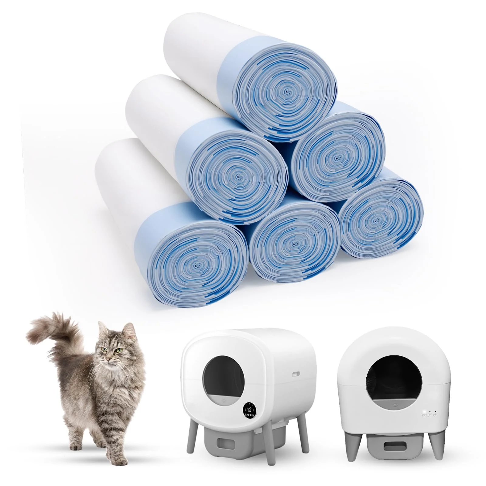 Breathable Loveishere 120-Count Litter Box Liners for Fsitego Fumoi - Extra Thick 1 Mil Clean