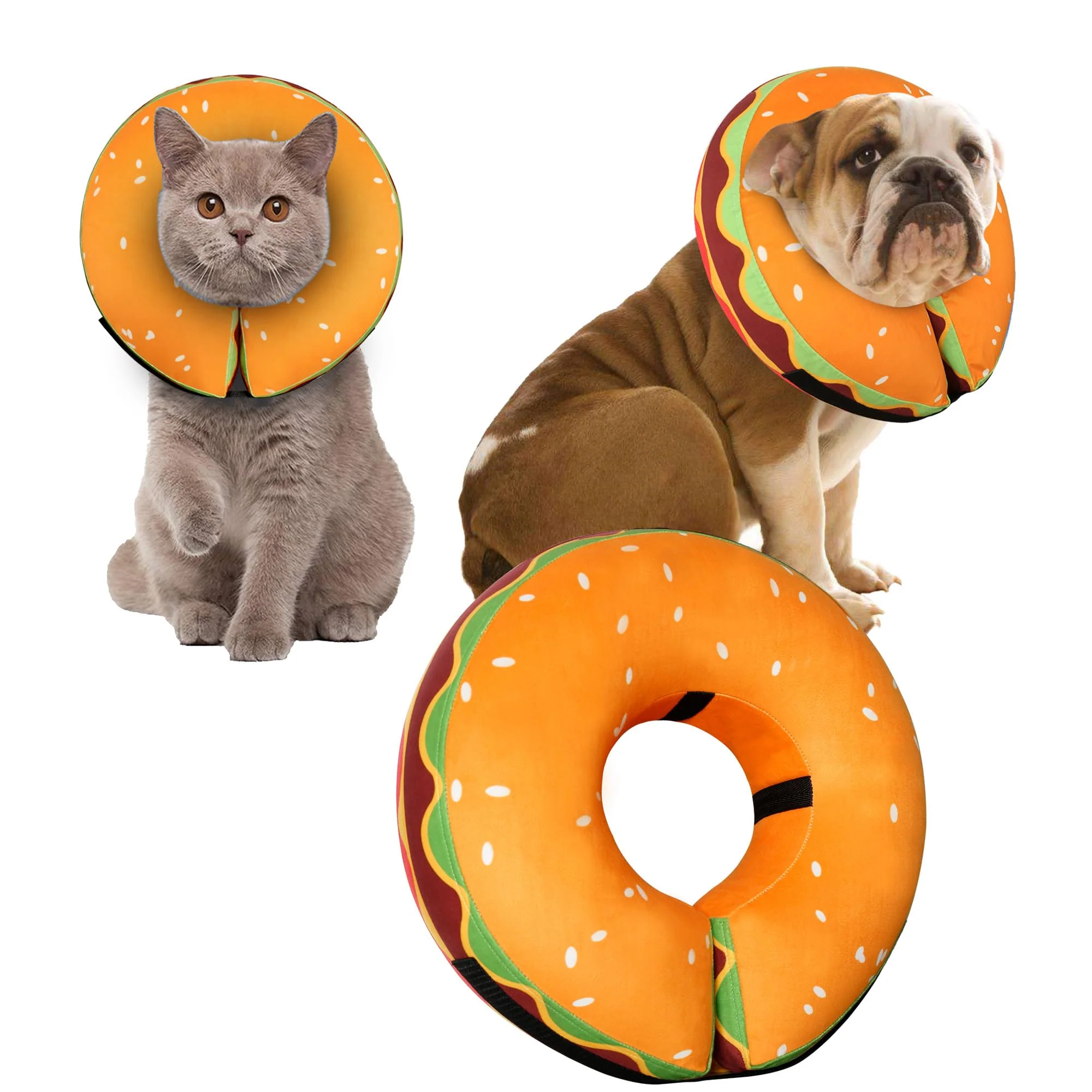 Authentic Cneo Inflatable Donut Dog Cone Collar — Soft Adjustable Recovery for Dogs Cats Superior