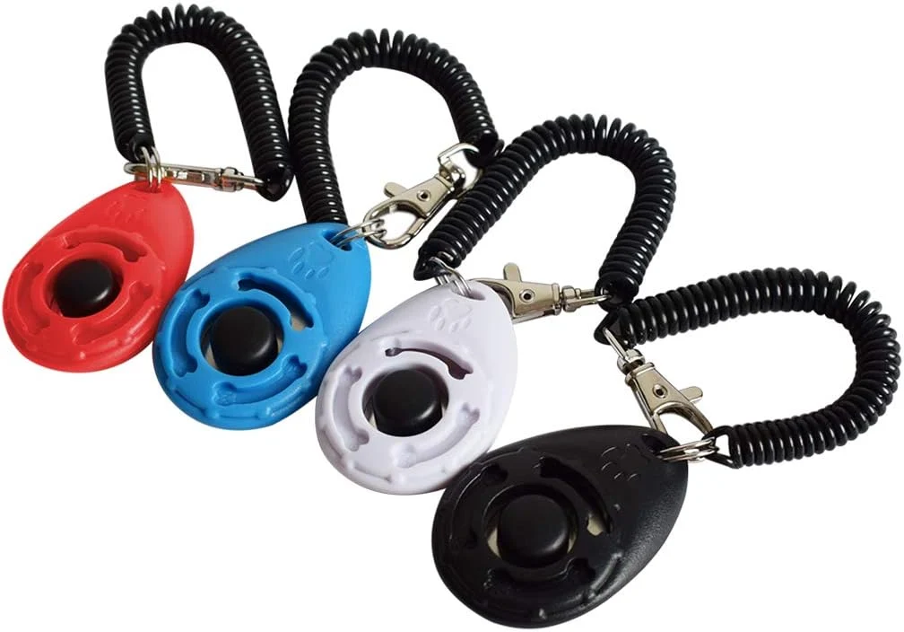 Quality Ruconla- 4 Pack Dog Training Clicker with Wrist Strap Pet Training Clicker Set High-Quality
