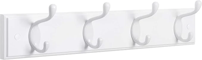 Proven SONGMICS Wall-Mounted Coat Rack Hook Rack 4 Dual Metal Hooks for Coats Bags Keys in the Entryway Bedroom Living Room White ULHR23WTAbout ThisOverview Specialty