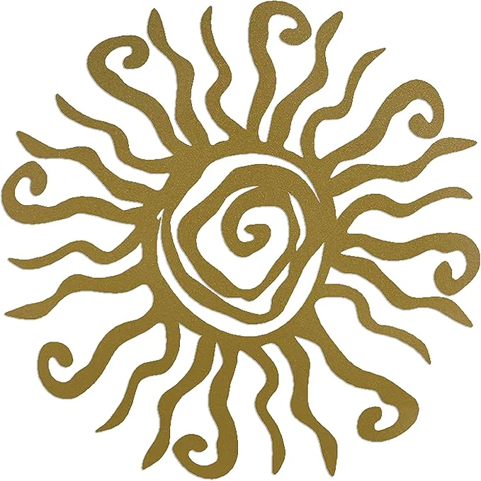 Dependable Riverside Designs Wacky Sun Metal Wall Art Indoor Outdoor Decor - 24 Gold Rust Proof Wall Sculpture - Made in USA - I for Bedroom Garden Home Patio and FarmhouseAbout This Premium