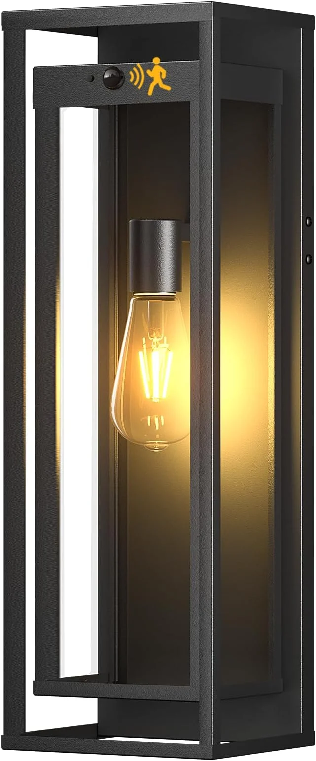 First-Class Large Motion Sensor Outdoor Lighting-20in Dusk to Dawn Modern Waterproof Sconce Wall Mounted E26 Black Porch Lights Exterior Lighting Fixture for Coach Doorway PatioAbout ThisOverview Responsible