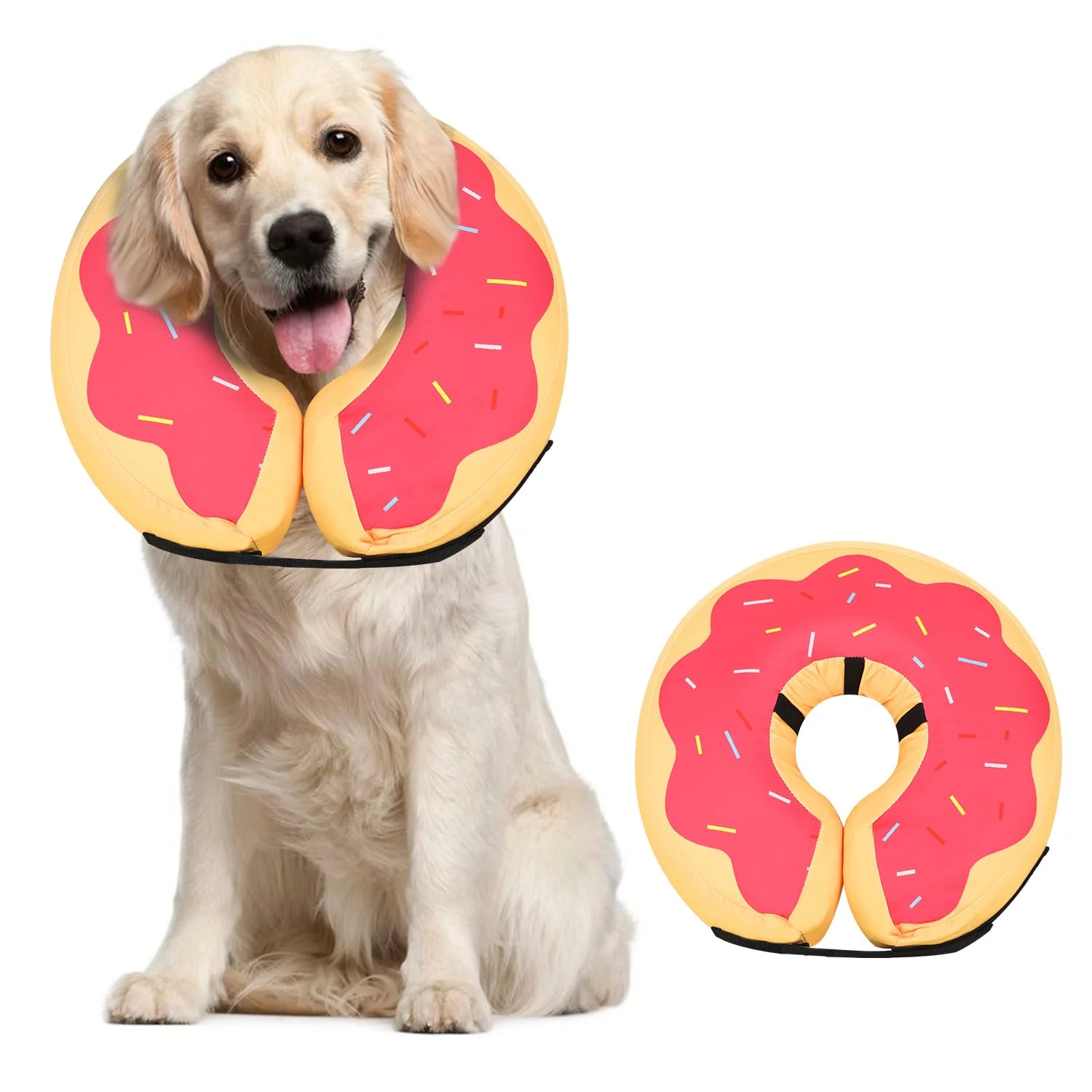 Top-Quality MIDOG Inflatable Donut Collar for Dogs Red Size L — Soft Recovery E-Collar Functional