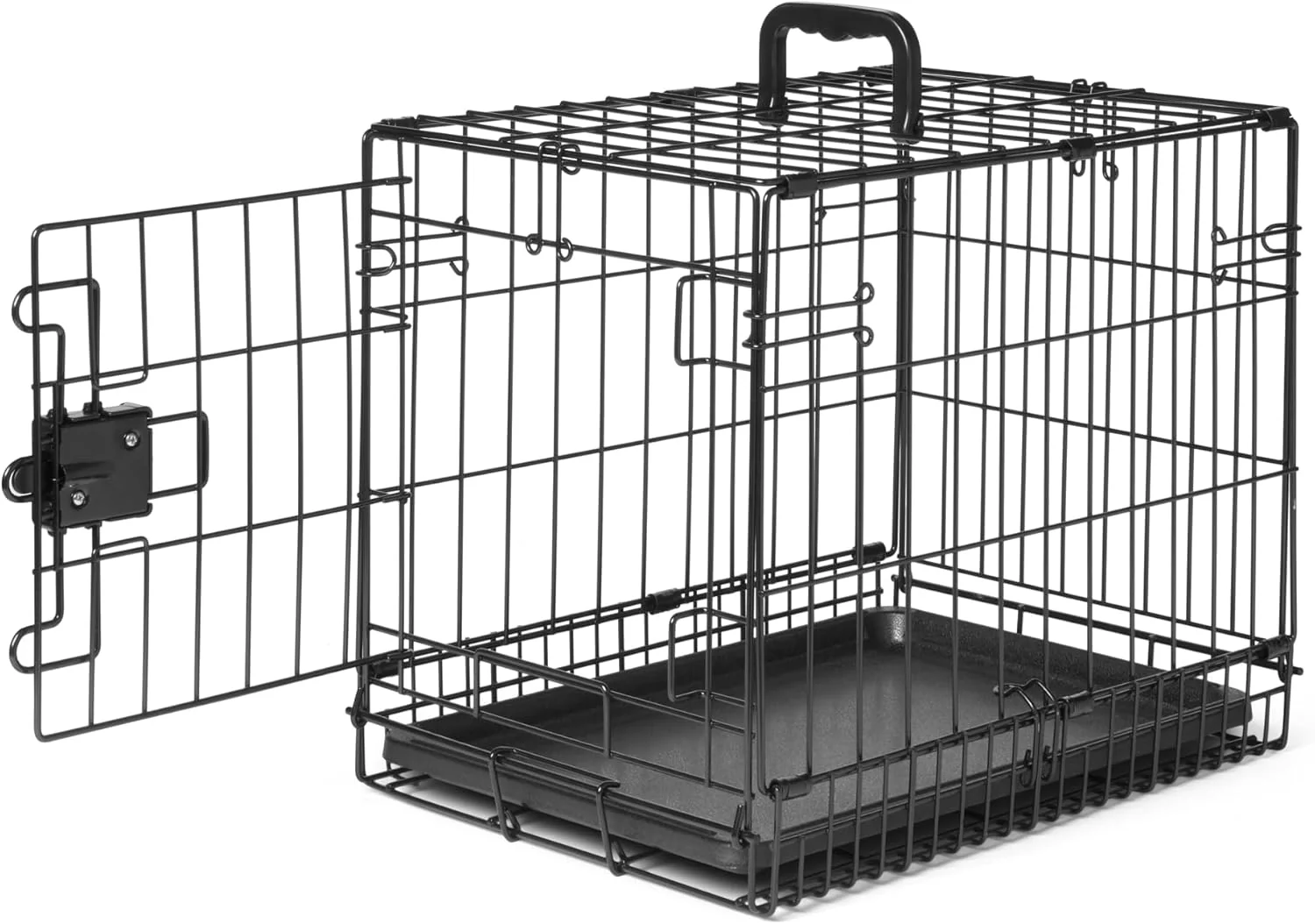 Consistent Amazon Basics Durable Foldable Metal Wire Dog Crate with Tray Single Door 18 x 12.4 x 15 in Black Next-Generation