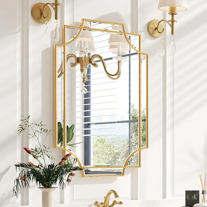 Luxury Kelly Miller 20 x30 Small Gold Bathroom Mirror for Wall Mount Beveled Vanity Mirror for Master Bath Half BathAbout ThisOverview Fashionable