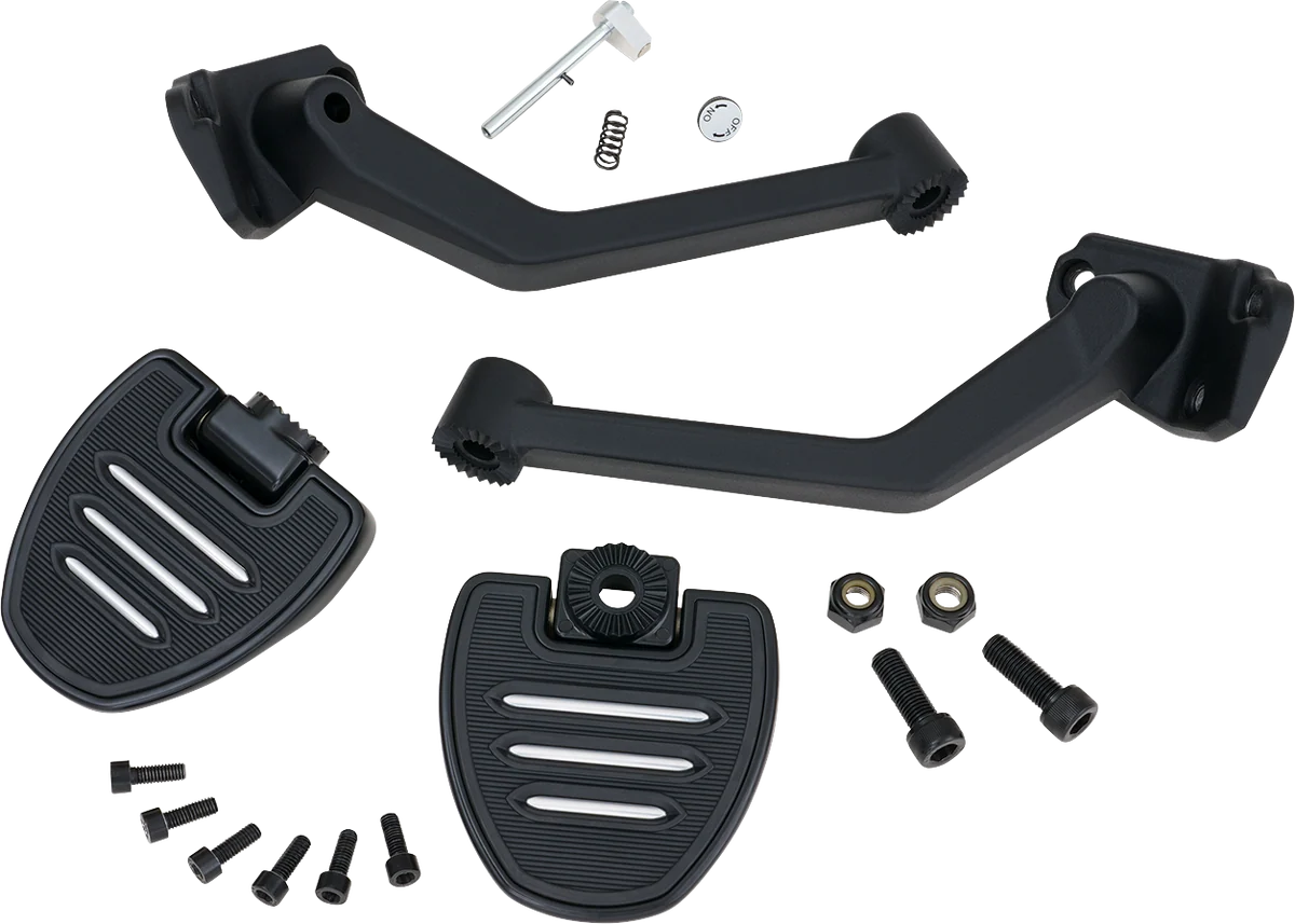 Smart SHOW CHROME Adjustable Passenger Boards - Black - Ryker 41-413BK Soft