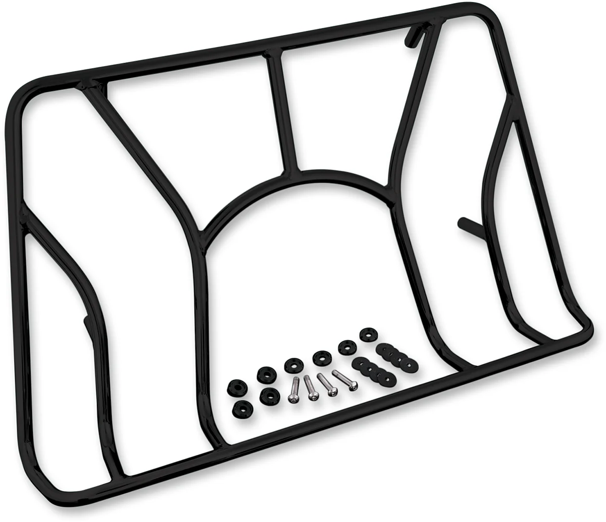 Reliable SHOW CHROME Tour Trunk Luggage Rack - Black 41-155BK Solid