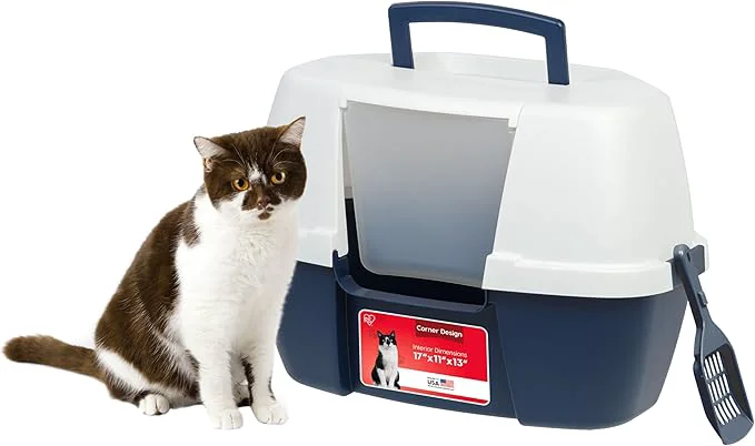 Excellent IRIS USA Corner Cat Litter Box Enclosure Functional