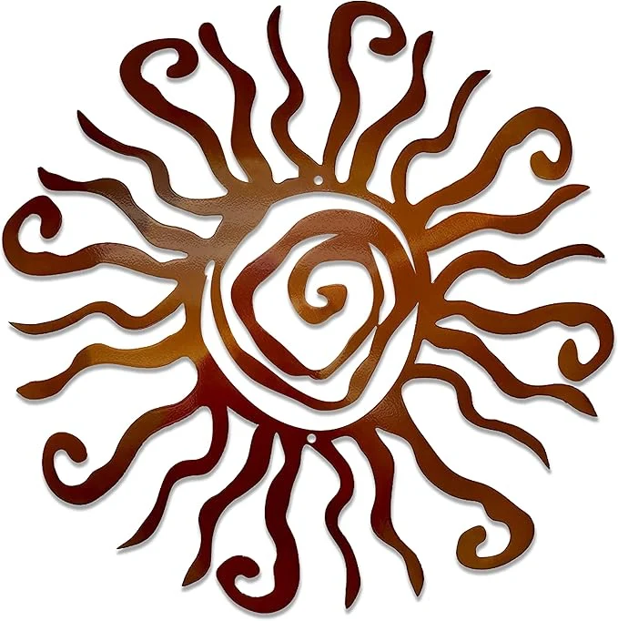Optimized Riverside Designs Wacky Sun Metal Wall Art Indoor Outdoor Decor - 18 Copper Rust Proof Wall Sculpture - Made in USA - I for Bedroom Garden Home Patio and FarmhouseAbout This Specialty