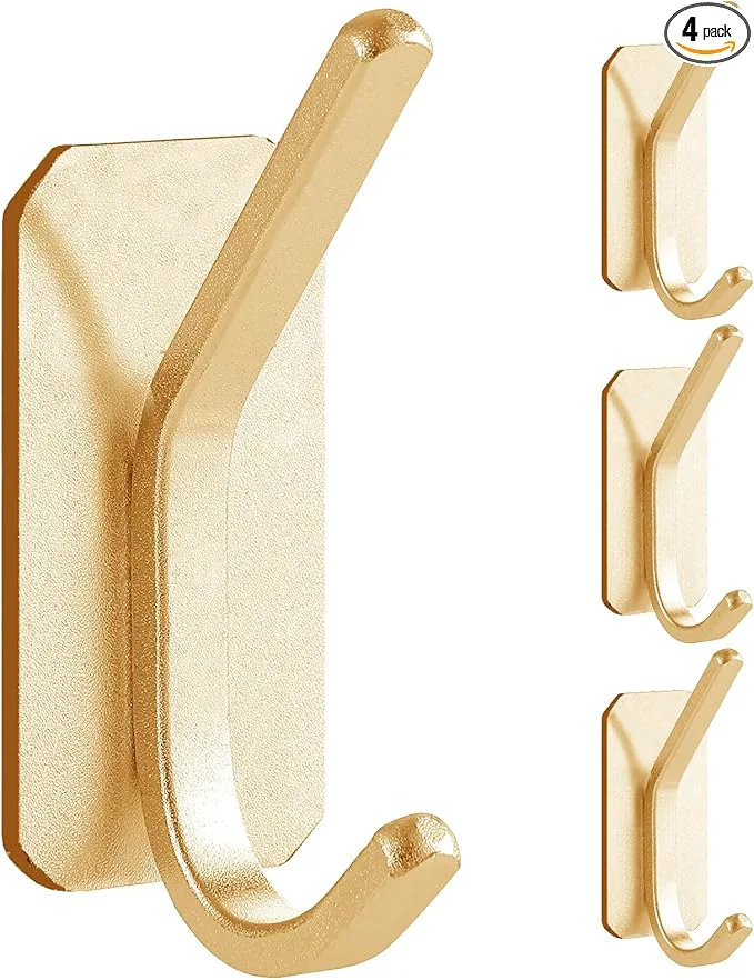 Lightweight Paoli Heavy Duty Adhesive Hooks Self-Adhesive Hooks Multiple Colors and Styles 30 lb Maximum Load for Home Schools and Offices 4pc Gold About ThisOverview Natural