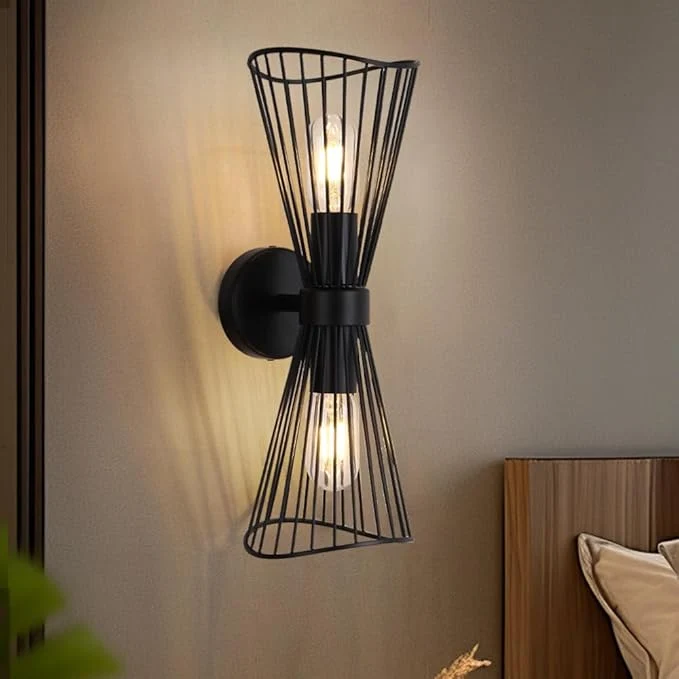 Exceptional Black 2-Light Vanity Wall Sconce Farmhouse Light Fixtures Over Mirror Modern Up and Down Sconces Large Wall Light Hardwired Wall Lamp for Hallway Bedroom Kitchen BathroomAbout ThisOverview Premium Material