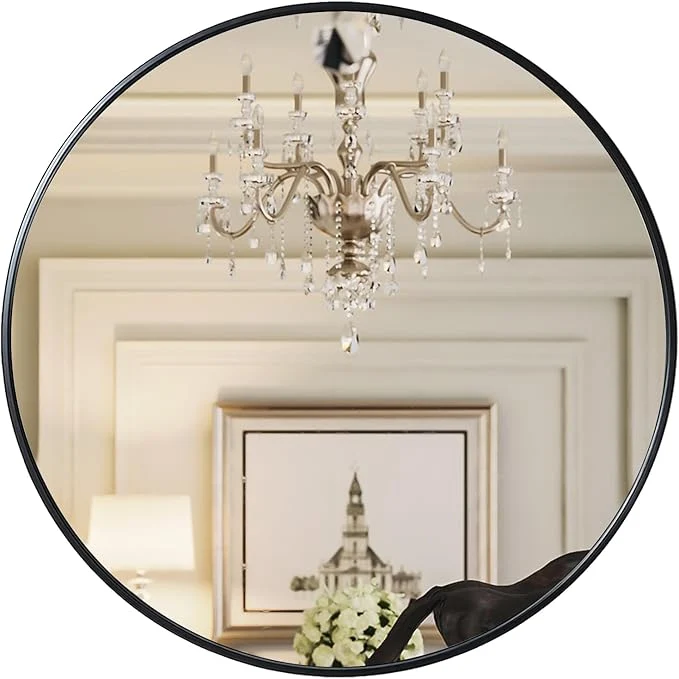 Environmentally Friendly Growsun Black Round Mirror 20 inch Circle Mirror for Bathroom Vanity Bedroom Home DecorAbout ThisOverview Exclusive