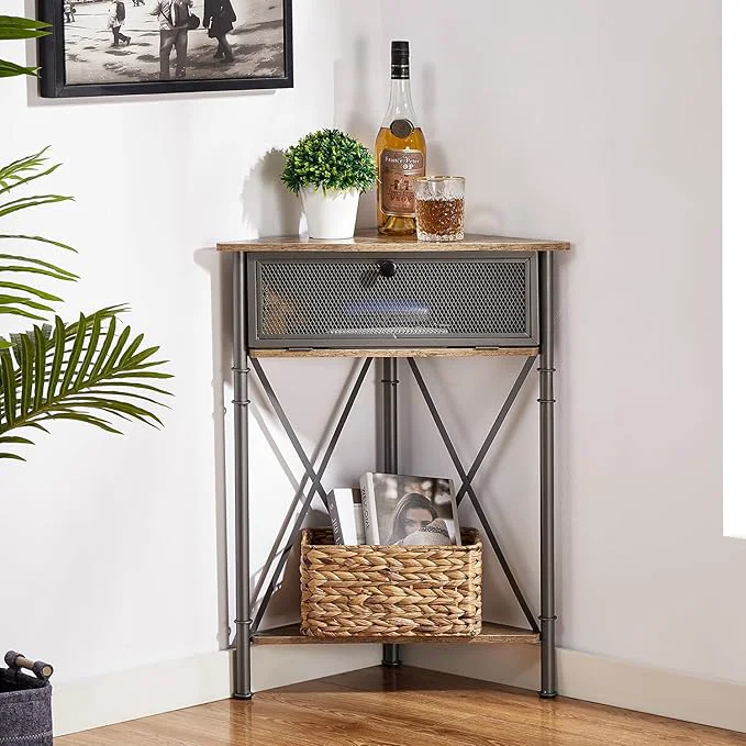 Enhanced VECELO Corner Table Cabinet with Flip Door and Storage Shelves -Standing Organizer for Compact Space in Living Room Study Lobby Bedroom IndustrialAbout ThisOverview Excellent