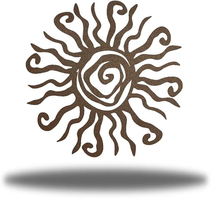 Lightweight Riverside Designs Wacky Sun Metal Wall Art Indoor Outdoor Decor - 12 Rust Rust Proof Wall Sculpture - Made in USA - I for Bedroom Garden Home Patio and FarmhouseAbout This Clean