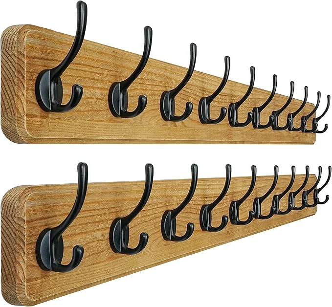Verified Dseap Coat Rack Wall 38-1 4 Long Patented Heavy-Duty 10-Double-Hooks Wooden Wall Mounted Coat Rack Coat Hanger Hook Rail for Winter Coats Hat Jacket Clothing Weathered Brown Pack of 2About ThisOverview Specialty