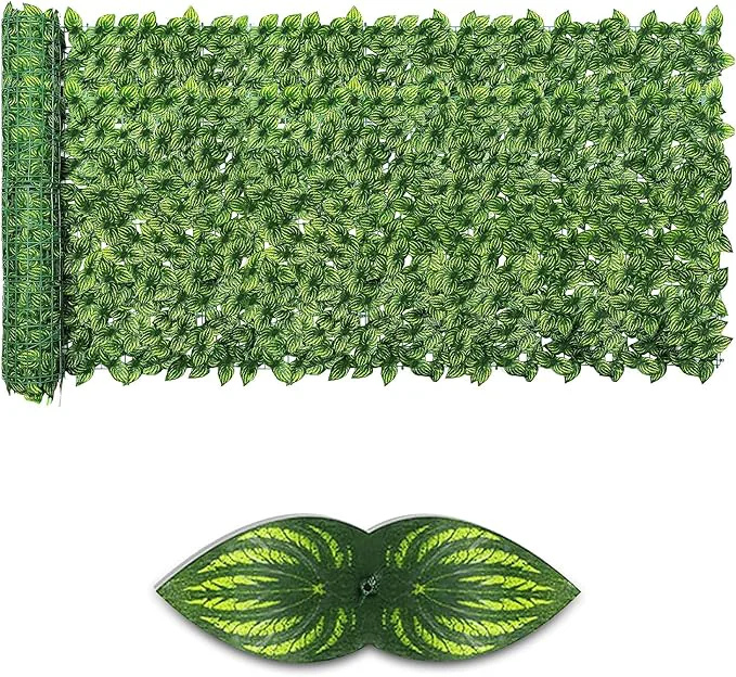 Environmentally Friendly Artificial Ivy Privacy Fence Screen 39.4 X 118 UV-Anti Fake Leaves Plant Vine Privacy Hedges Wall for Indoor Outdoor Garden Backyard Decor Color Watermelon LeavesAbout ThisOverview Trendy